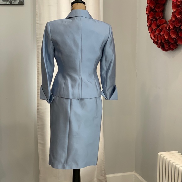 Talbots 3-piece silk blend blue skirt suit size 4 - Picture 2 of 8